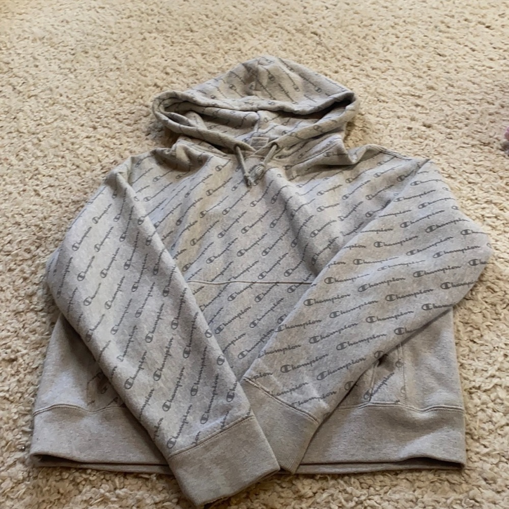 Grey champion logo sweatshirt